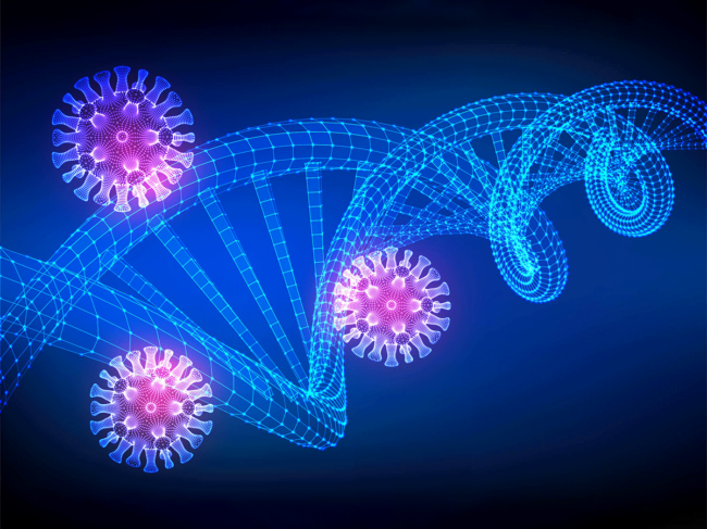 DNA sequence and COVID-19 virus cells