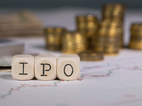 IPO, coins, financial chart