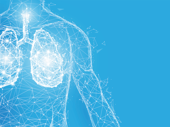 Lungs wireframe illustration