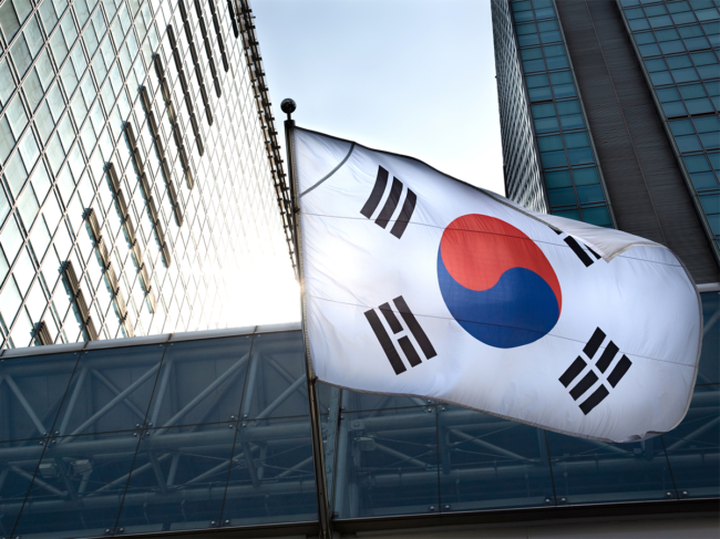 South Korean flag on building